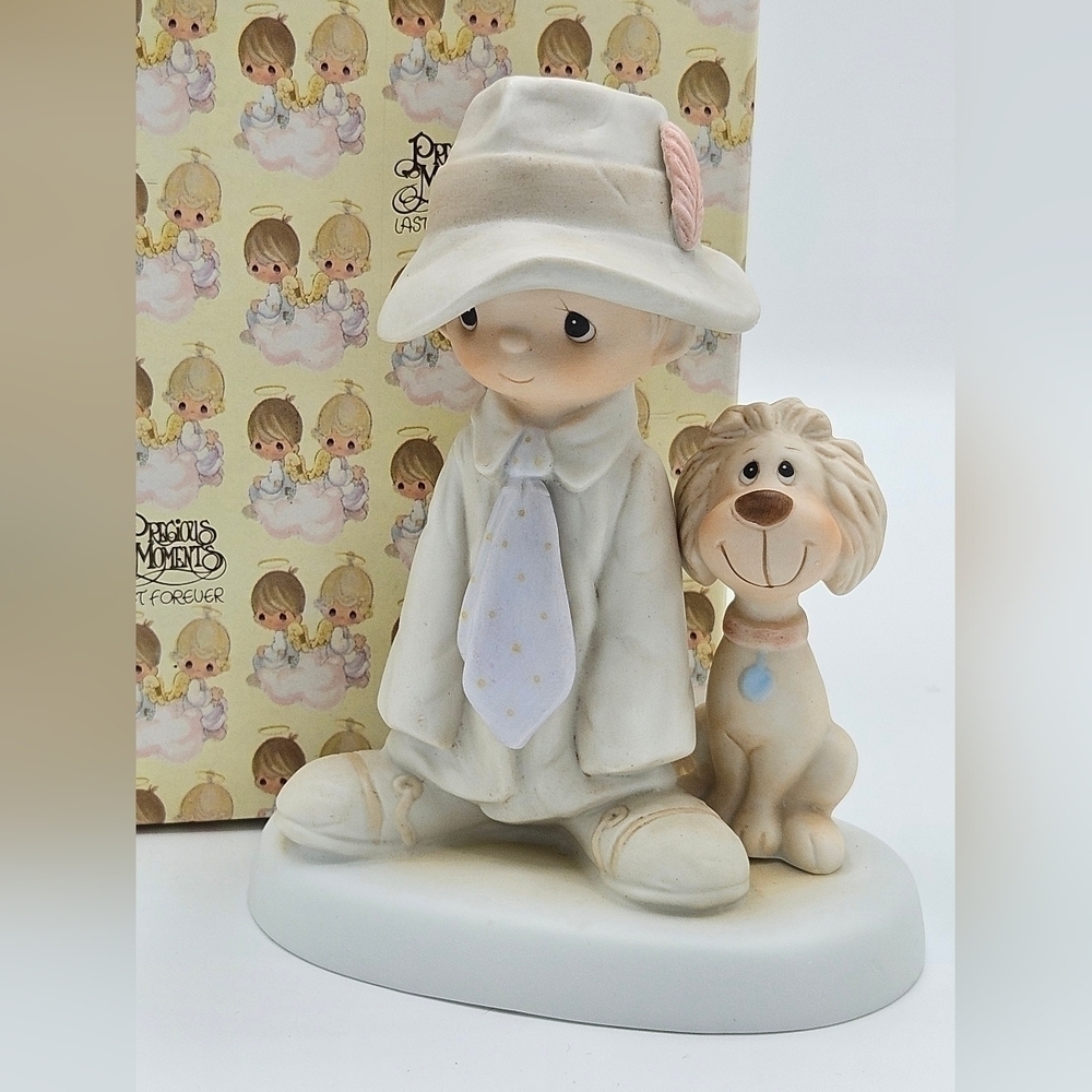 Precious Moments To A Special Dad Bisque Porcelain Figurine #E-5212 In Box 1980
